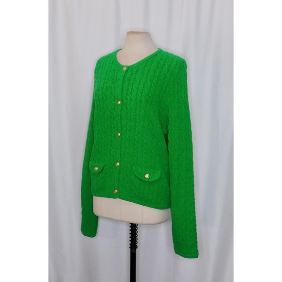 NWT!! J. CREW Odette Cable Knit Sweater Lady Jacket Cotton Blend Boucle Green XL - Picture 6 of 16